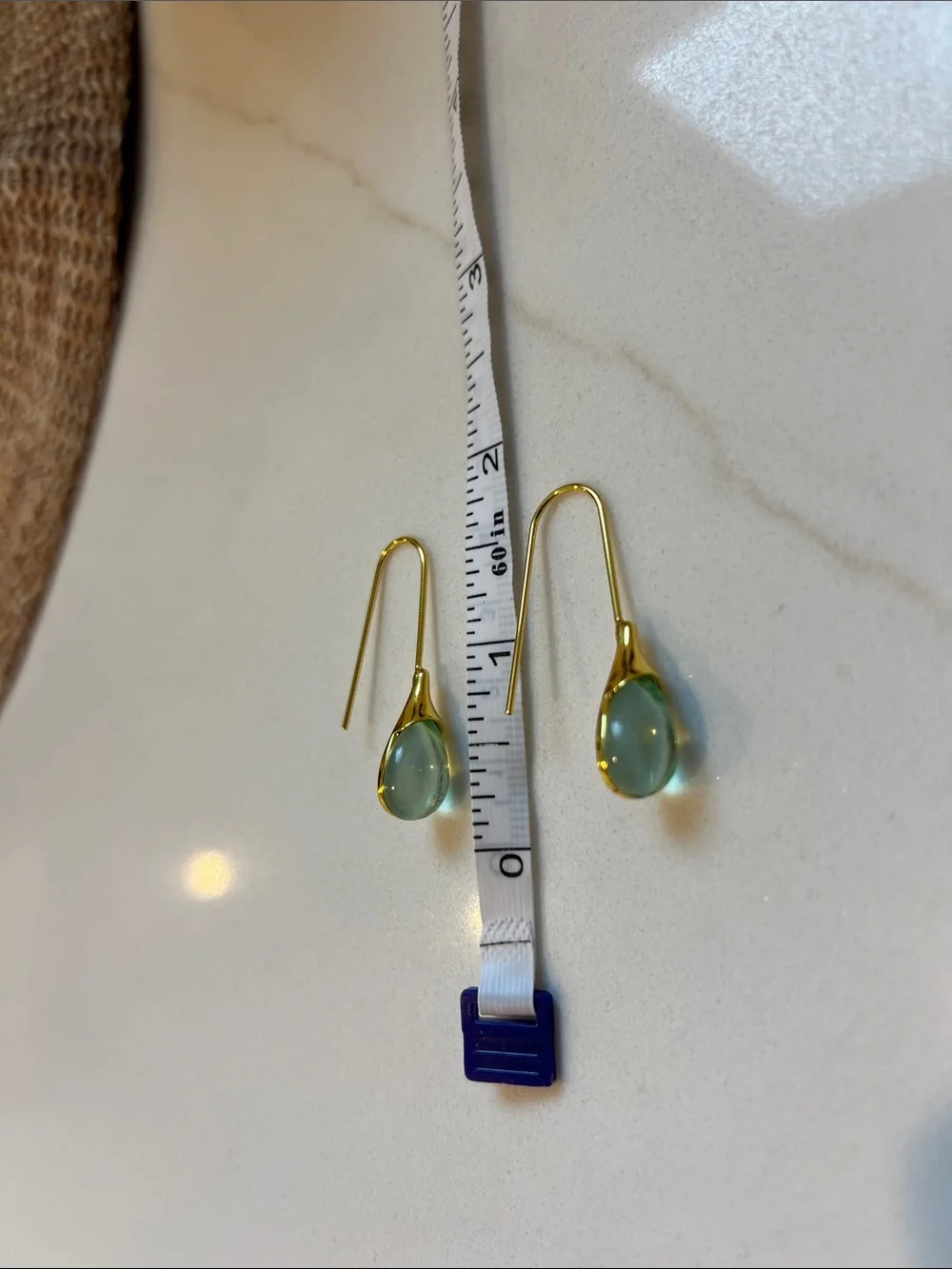 Delicate Iridescent Teardrop Earrings - Gold Hooks